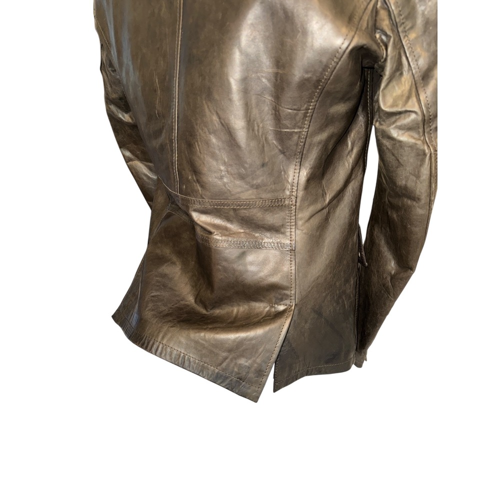 Henry Beguelin | Vintage Handmade Italian Leather Blazer Coat Brown Men's M/L - Picture 13 of 16